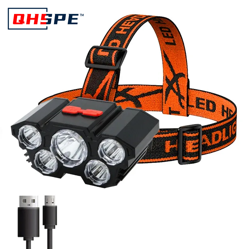 Headlamp Waterproof Rechargeable - Lampu Kepala LED 5 yang Dapat