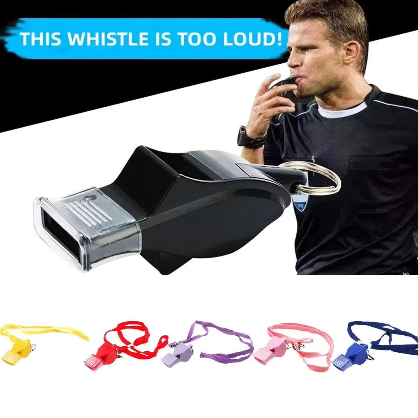 Emergency Whistle Pea - 1 peluit olahraga profesional dengan tali