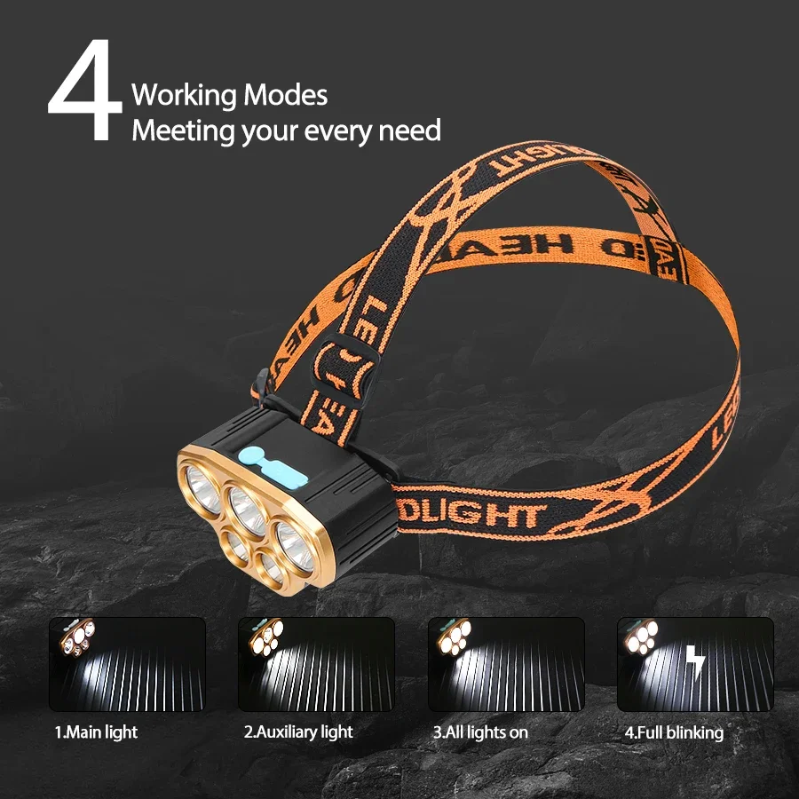 Senter Kepala 5 LED Isi Ulang  - Headlamp Waterproof Rechargeable ulasan dan harga