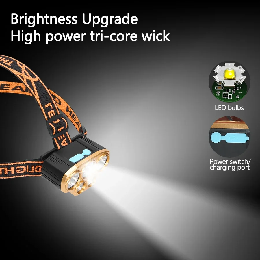 Senter Kepala 5 LED Isi Ulang  - Headlamp Waterproof Rechargeable ulasan dan harga