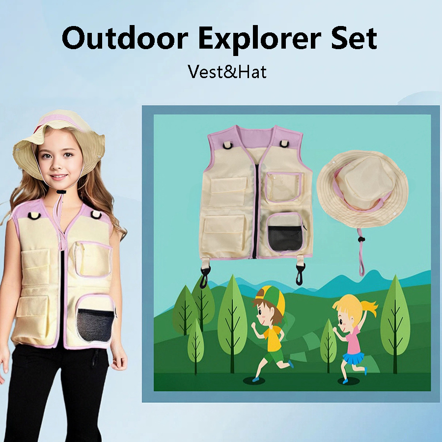 Setelan topi rompi penjelajah  - Outdoor Adventure Activities For Kids ulasan dan harga