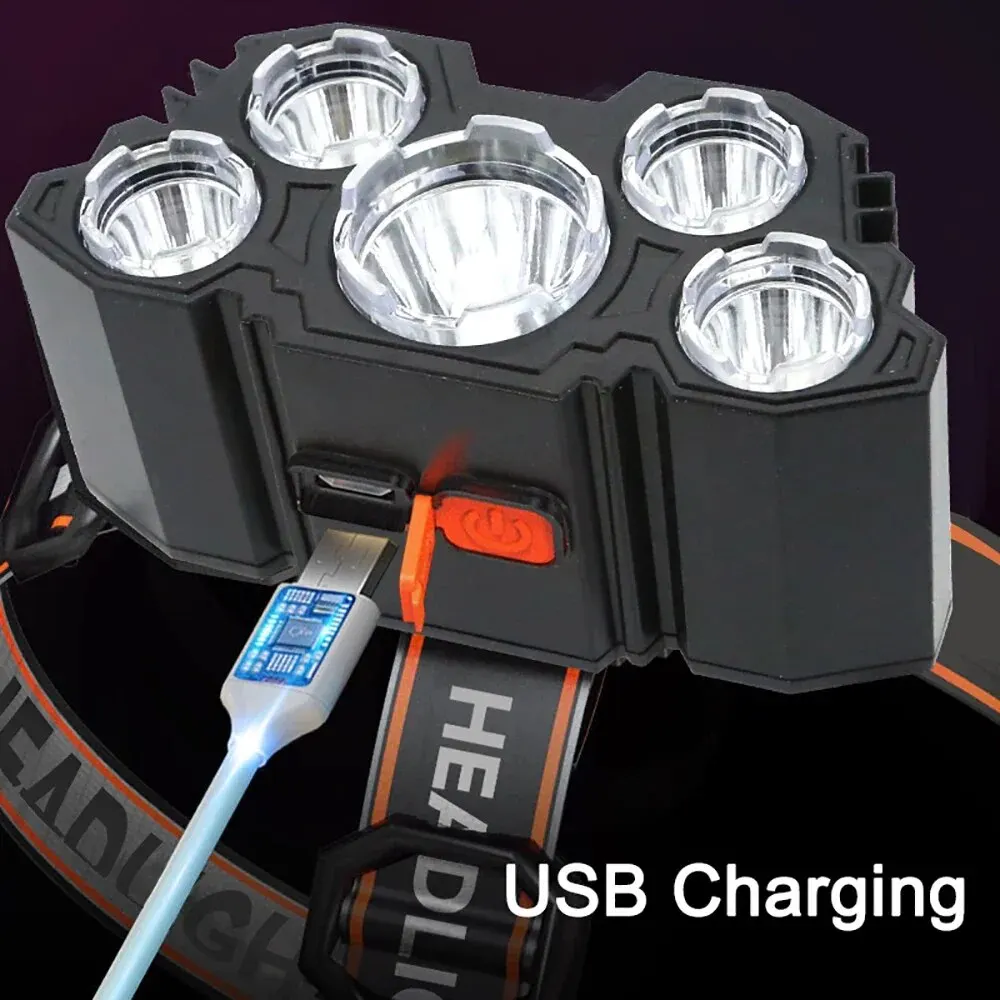 Lampu Kepala LED 5 yang Dapat  - Headlamp Waterproof Rechargeable ulasan dan harga