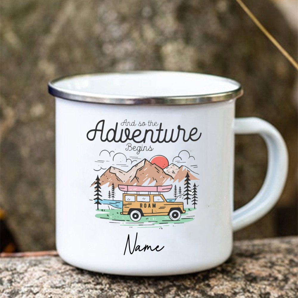 Mug Enamel Petualangan & Berke - Outdoor Adventure Names ulasan dan harga