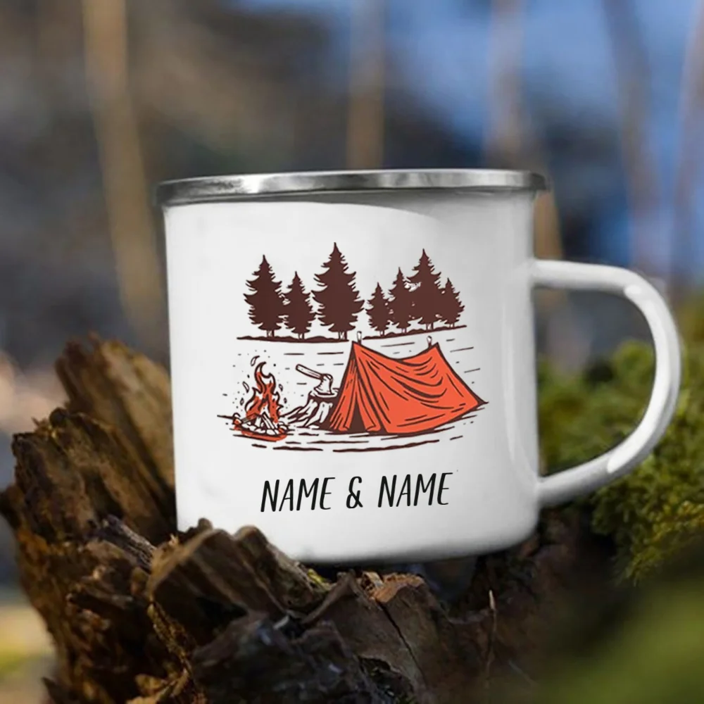 Mug Enamel dengan nama yang di - Outdoor Adventure Names ulasan dan harga