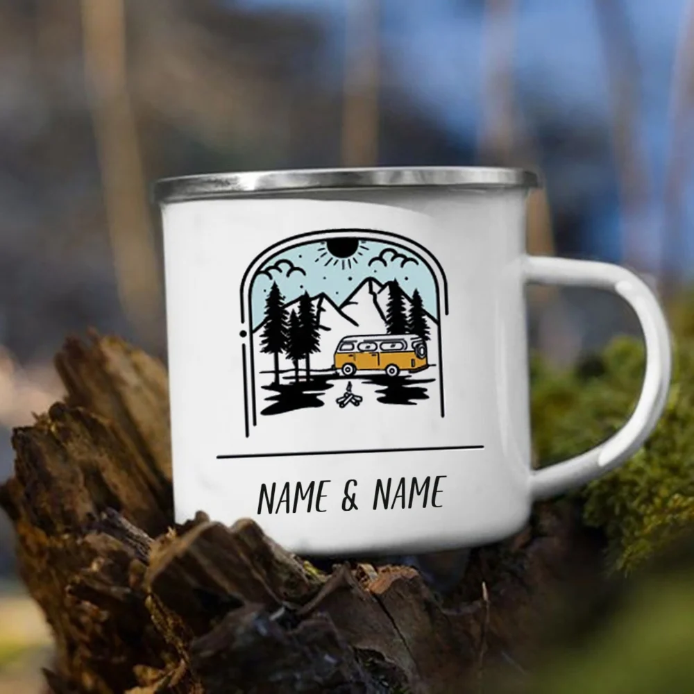 Mug Enamel dengan nama yang di - Outdoor Adventure Names ulasan dan harga