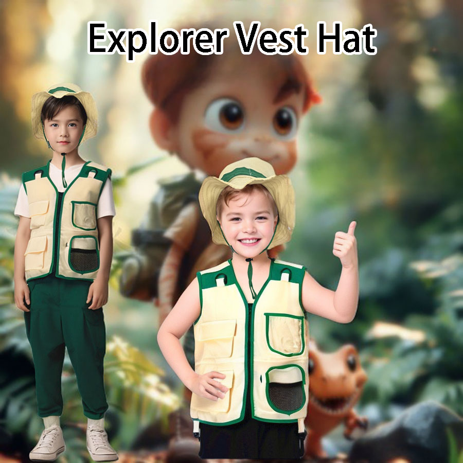 Setelan topi rompi penjelajah  - Outdoor Adventure Activities For Kids ulasan dan harga