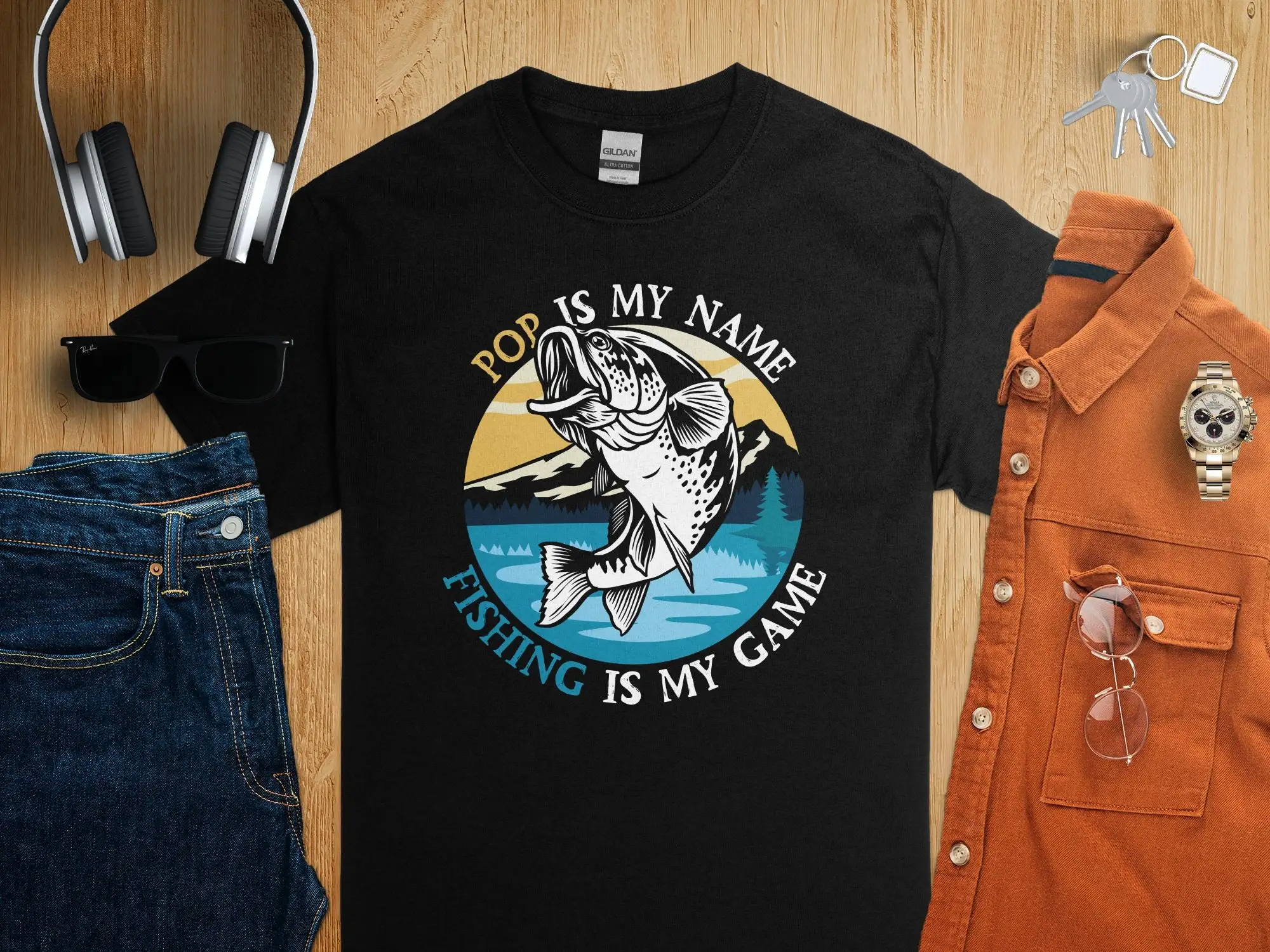 Kaos Penggemar Memancing Pop a - Outdoor Adventure Names ulasan dan harga